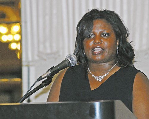 Soror Mari Swayne spoke on the community impact of the Alpha Mu Omega Chapter of Alpha Kappa Alpha Sorority Inc. during a founders’ day dinner and dance held at the Ritz Charles.