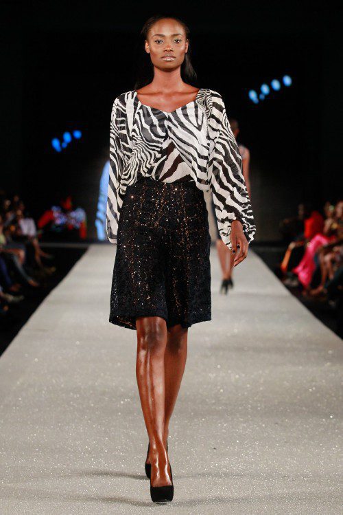 

<p>Arise Magazine Fashion Week was held in Lagos, Nigeria last week. It aims to showcase African fashion to the world. A model wears Nigerian label Phunk Afrique.</p>
<p>“><figcaption class=