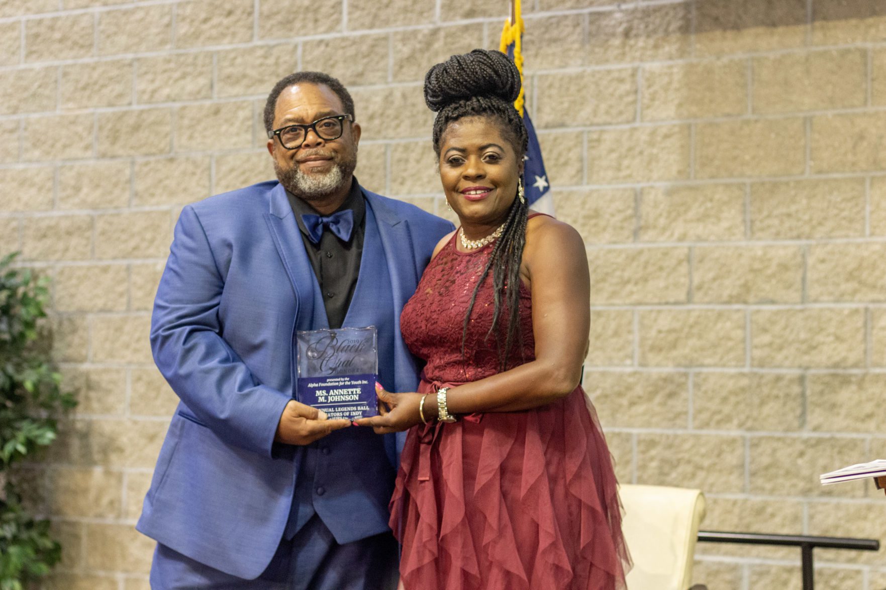 Rev. Kevin A. Perry (CEO Alpha Foundation Inc.) Pike Township Trustee Ms. Annette Johnson (2019 Black Opal Honoree).jpg