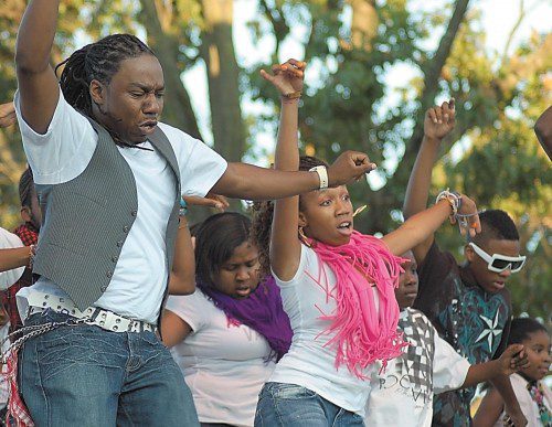 Krash Krew founder Shawn Cowherd and the Citywide Dancers perform during Pepsi Gospel Music Day.