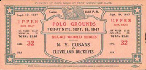 Negro World Series ticket
