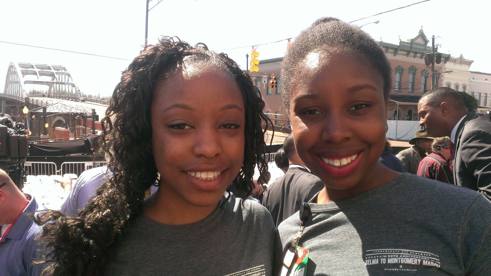 

<p>Recorder staffers Ebony Chappel (right) and Victoria Davis at the famous Edmund Pettus bridge in Selma, Ala.</p>
<p>“><figcaption class=
