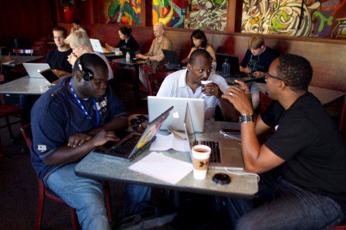 

<p>Wayne Sutton, center, who co-founded the NewMe Accelerator for<br />
under-represented minorities in the tech industry and is also<br />
building a software company, has been grappling with the lack of<br />
diversity in Silicon Valley for months.</p>
<p>“><figcaption class=