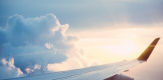 aerial photography of airliner