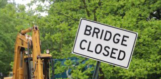 A sign that reads "Bridge Closed"