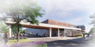 An artist’s rendering of Eskenazi Health Center East 38th Street that will open in 2024. (Image provided/Eskenazi Health)