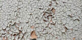cracked gray wall paint