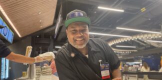 Kenneth Hardiman Jr. of Forked Up Catering at The Kitchen during the Nov. 7 Pacers game at Gainbridge Fieldhouse.