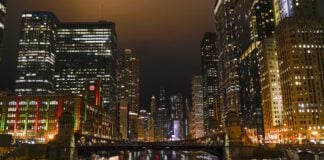 The Chicago skyline is seen along Chicago River Nov. 28, 2022, in Chicago. Democrats have chosen Chicago to host their 2024 national convention. (AP Photo/Kiichiro Sato, File)