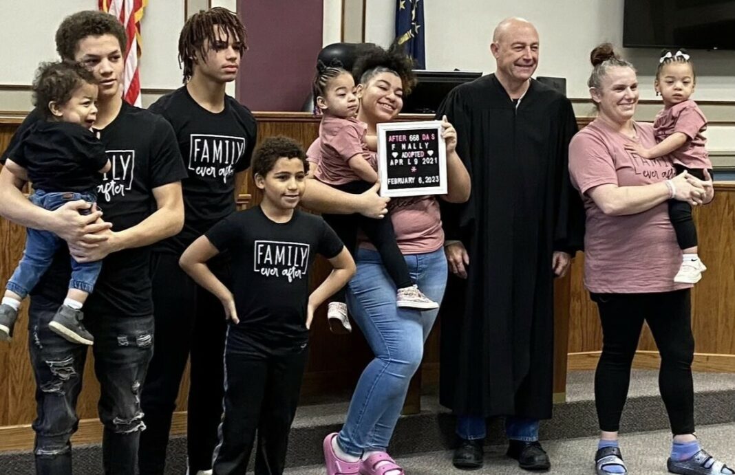 Shariya Small was adopted by Katrina Mullens who has five other children in February 2023