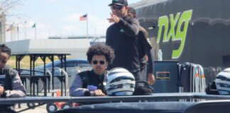 Coach Rod Reid and NXG Youth Motorsports Racer Ronnie preparing to take the track at the Indianapolis Motor Speedway. (Photo/Noral Parham III)