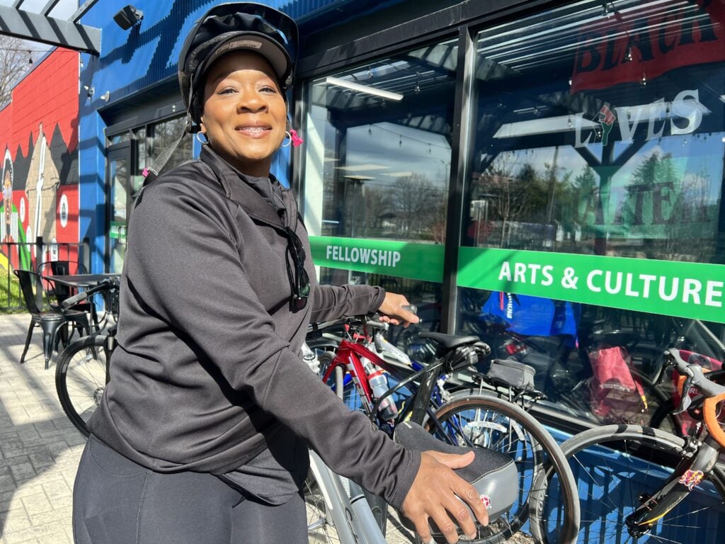 Tanya Davis is biking for the first time with Black Girls Do Bike Indy