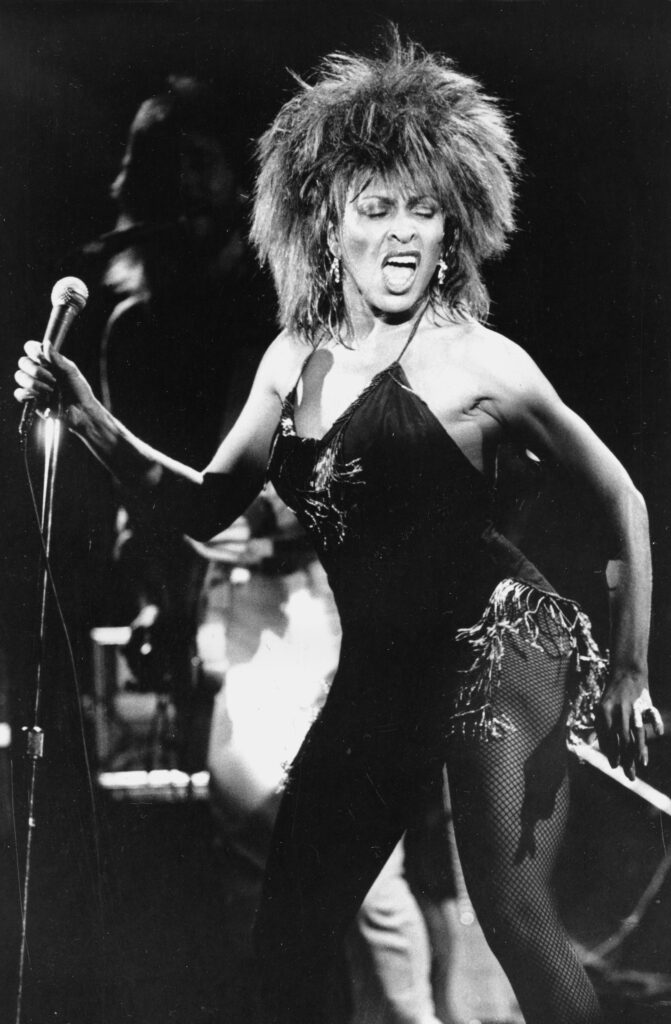 FILE - Tina Turner performs her current hit song "What's Love Got to Do With It" in Los Angeles on Sept. 2, 1984. Turner, the unstoppable singer and stage performer, died Tuesday, after a long illness at her home in Küsnacht near Zurich, Switzerland, according to her manager. She was 83. (AP Photo/Phil Ramey, File); Black Rock and Roll; Black Rock N Roll