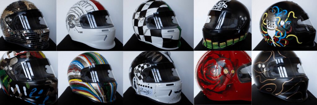 Local artist creates Rev Indy helmets auctioned for a good cause