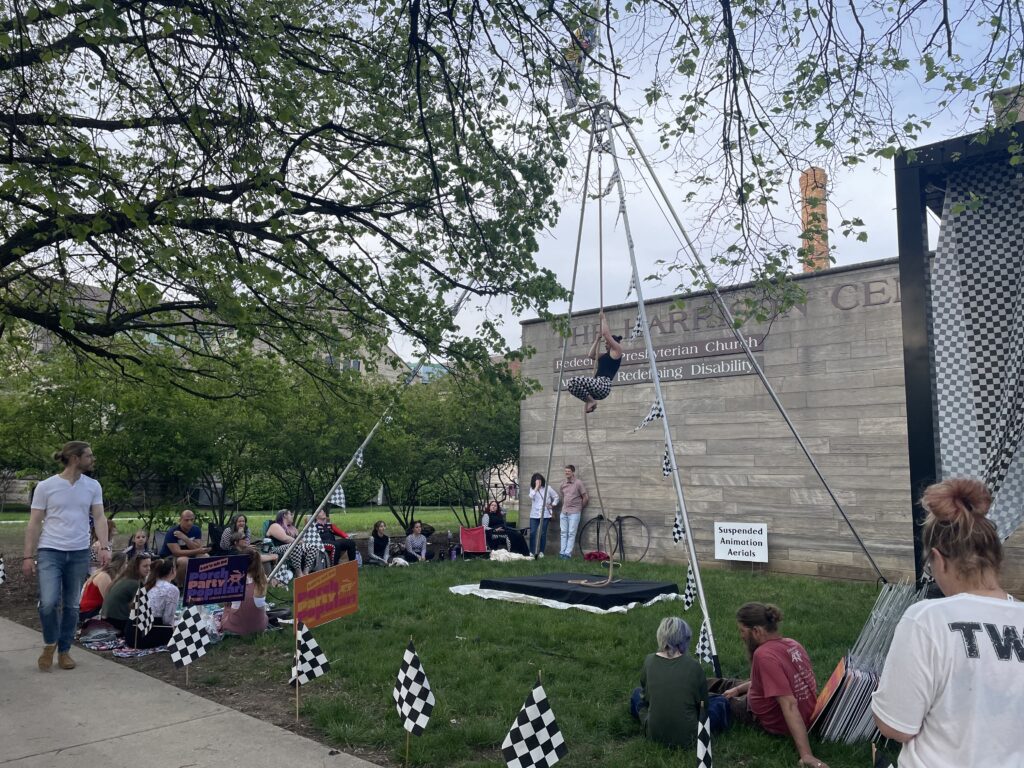 During May’s First Friday, the Harrison Center held their official kick-off with the Indy 500, where they gave out free porch decorating kits to those in the community, had a food truck and live entertainment.