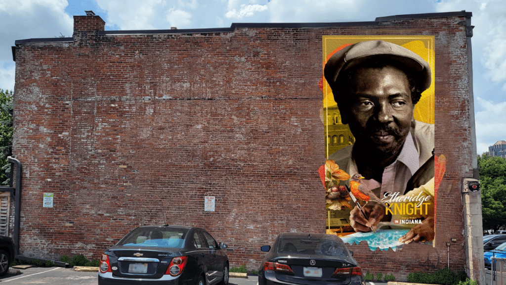 A rendering of the mural honoring Etheridge Knight, which will be unveiled at the Chatterbox Jazz Club on June 30, 2023. (Photo provided/Indy Arts Council)