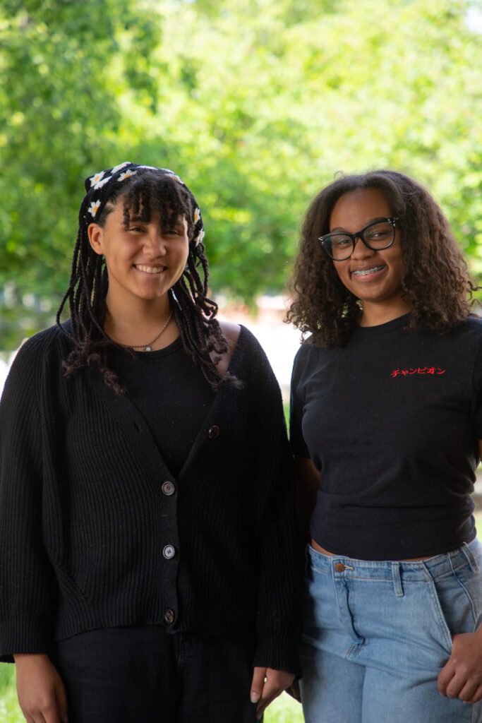 Grace Graves and Taylor Solomon, co-coordinators of the Harrison Center’s 2023 Bloombox Festival. 
