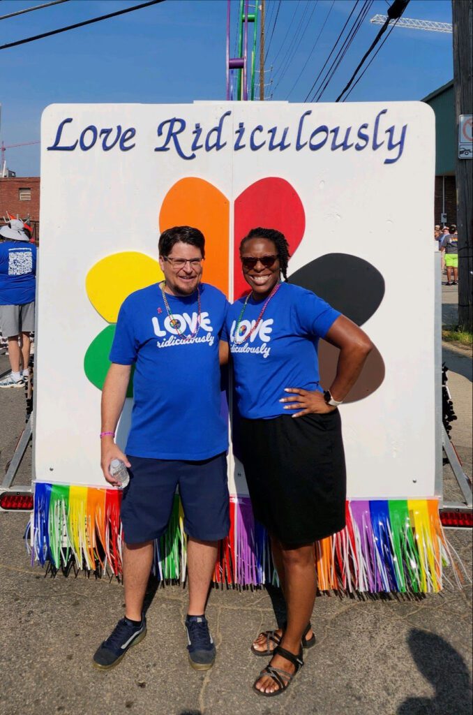 Rev. Aaron Hobbs and Rev. Shonda Nicole Gladden at Indy Pride, June 10, 2023.