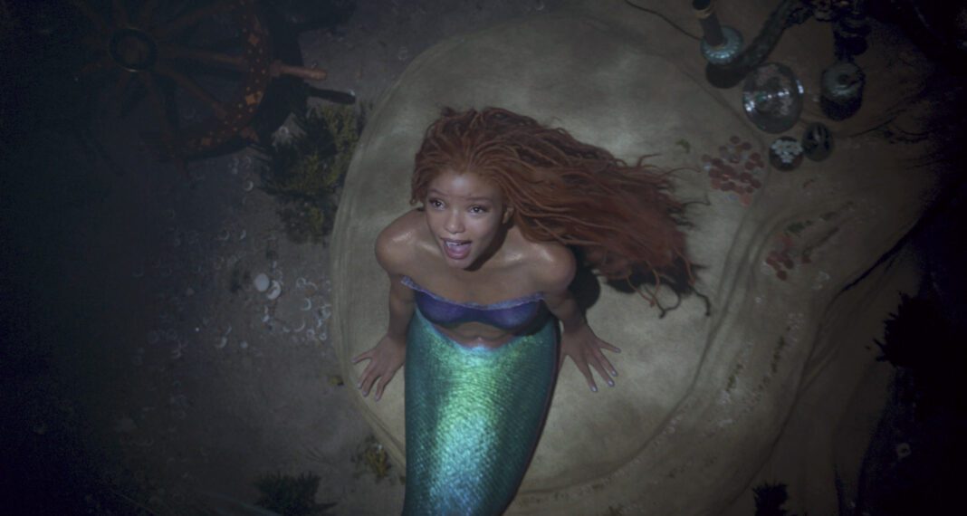 This image released by Disney shows Halle Bailey as Ariel in 