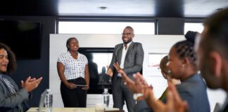 Black entrepreneurs during a meeting.