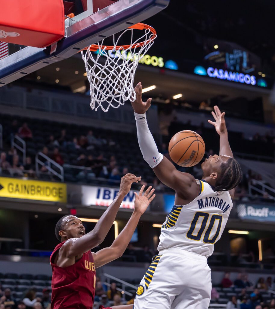 Indiana Pacers vs. Cleveland Cavaliers (Cavs) on Oct. 20, 2023. The Pacers defeated the Cavaliers 109-104 in the final game of the 2023-24 NBA Preseason.