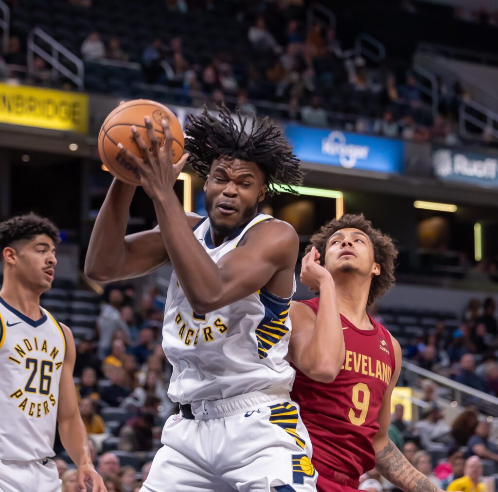 Indiana Pacers vs. Cleveland Cavaliers (Cavs) on Oct. 20, 2023. The Pacers defeated the Cavaliers 109-104 in the final game of the 2023-24 NBA Preseason.