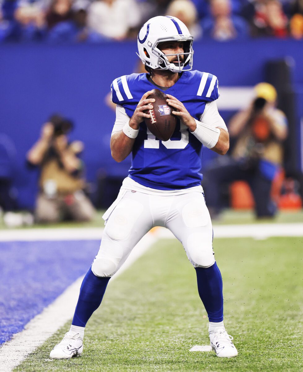 A Indianapolis Colts quarterback during a game against the Tampa Bay Buccaneers