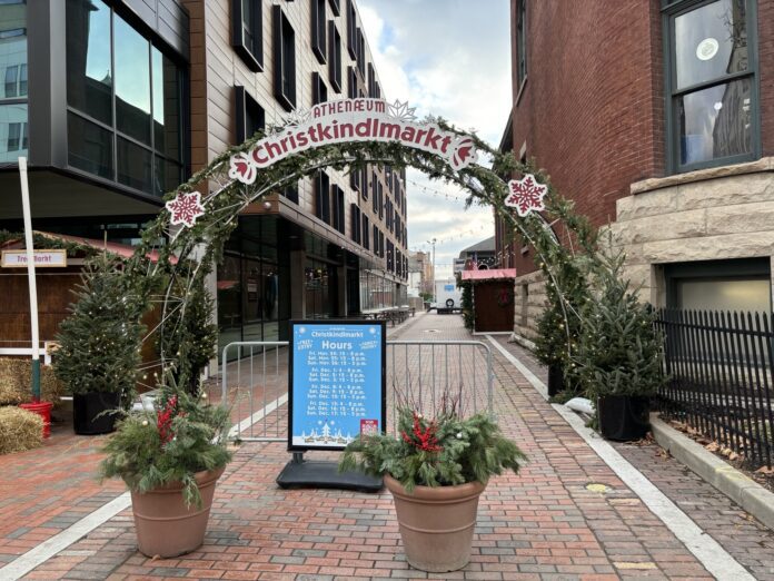 The Atheneum is hosting its fifth annual Christkindlmarkt outside in the Rathskeller Biergarten though the end of December (Recorder File Photo)