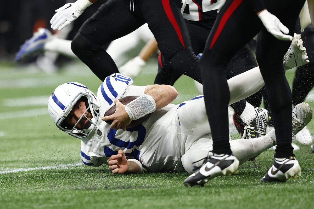 Indianapolis Colts QB during a football game against the Atlanta Falcons in Atlanta.