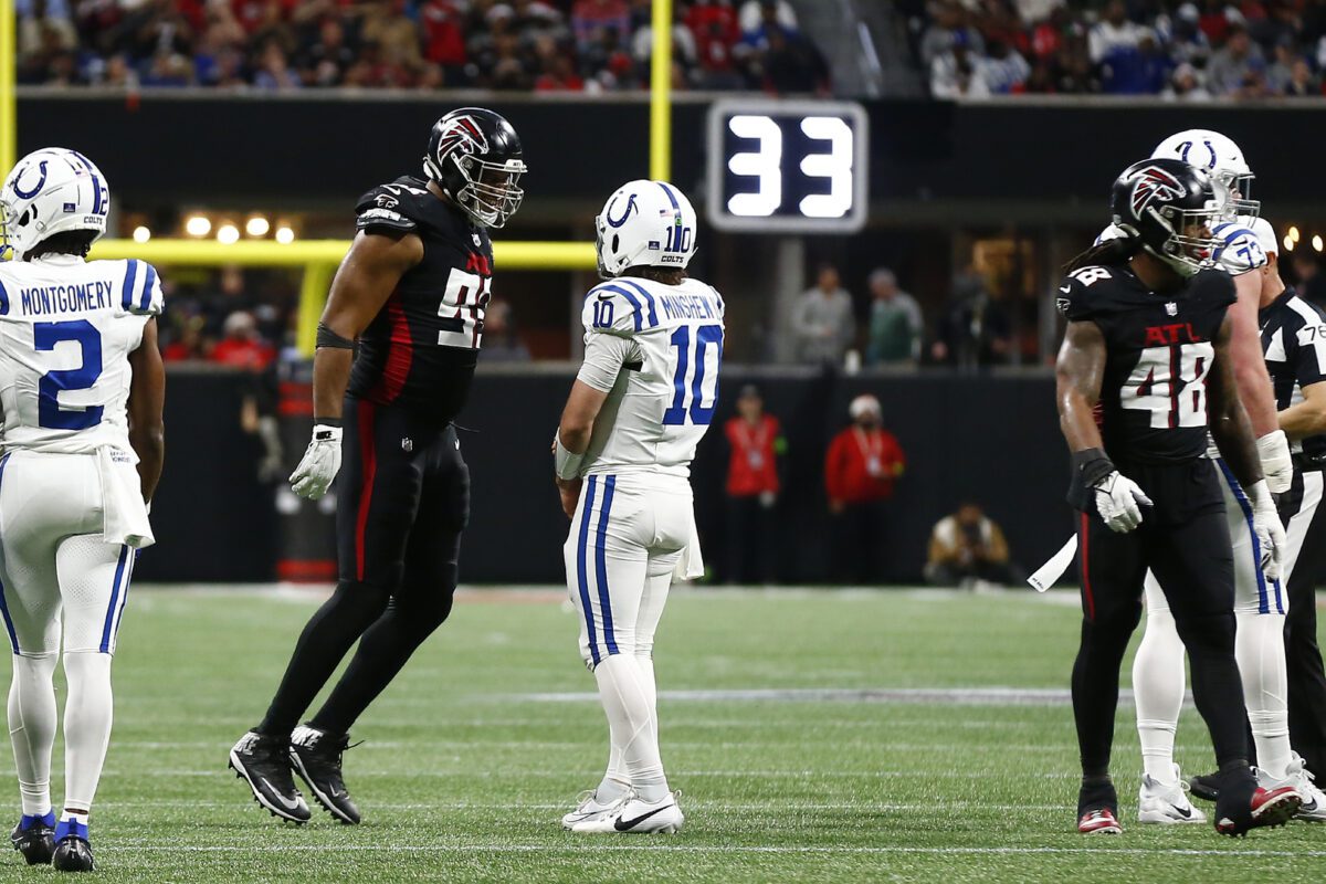 Indianapolis Colts and Atlanta Falcons 2023 NFL Football game in Atlanta Georgia.