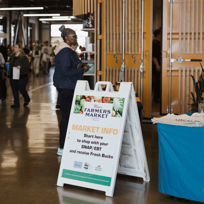 The Indy Winter Farmers Market is open on Saturdays from 9:30 a.m. to 12:30 p.m., and is accepting SNAP and EBT benefits as well as providing Fresh Bucks toward the purchase of fresh produce. (Photo provided/Growing Placed Indy via Facebook)