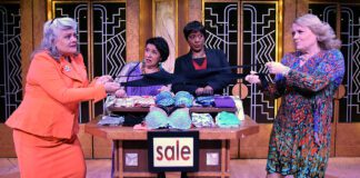 Four women who seem to have nothing in common except a black lace bra realize they share a lot of the same experiences with "the change" in Beef & Boards Dinner Theatre's production of “Menopause The Musical,” now on stage through Feb. 4. (Photo/Beef and Boards)