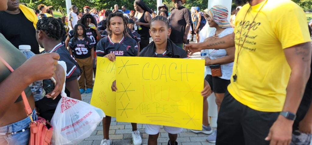 The Indy Steelers, community members and city officials were all present during the Stop the Violence Peace Rally in honor of Richard Donnell 'Coach Nell' Hamilton Sr. on August 4, 2023 at Tarkington Park near central Indianapolis. (Photo/Noral Parham III)