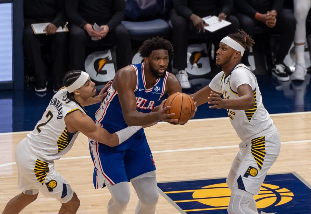 Philadelphia 76ers versus Indiana Pacers basketball game at Gainbridge Fieldhouse on January 25, 2024.