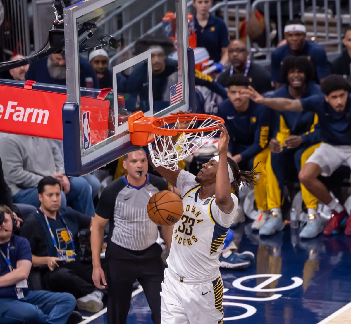 Philadelphia 76ers versus Indiana Pacers basketball game at Gainbridge Fieldhouse on January 25, 2024.