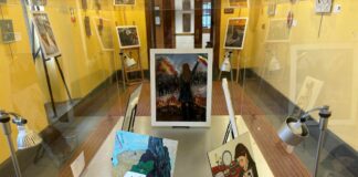 Many of the artists who created the work displayed in the "Iran in Revolt" exhibit wish to remain anonymous to protect their safety. (Photo/Chloe McGowan)
