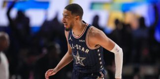 Tyrese Haliburton during 2024 NBA All-Star Weeoend, at the All-Star Game.