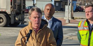 Mayor of Indianapolis Joe Hogsett during a press conference regarding the potholes in Marion County on February 8, 2024. (Photo provided/City of Indianapolis)