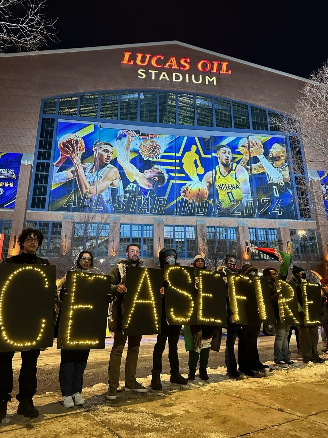 Pro-Palestinian activists demand ceasefire in Gaza during All-Star Weekend