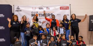 School 88 O.U.R. Mothers Inc. shoe giveaway during NBA All-Star Weekend