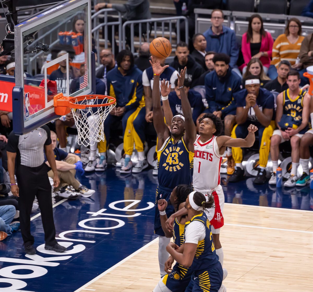 Houston Rockets versus Indiana Pacers NBA basketball game on February 6, 2024 at Gainbridge Fieldhouse in downtown Indianapolis, Indiana. (Photo/Walt Thomas)