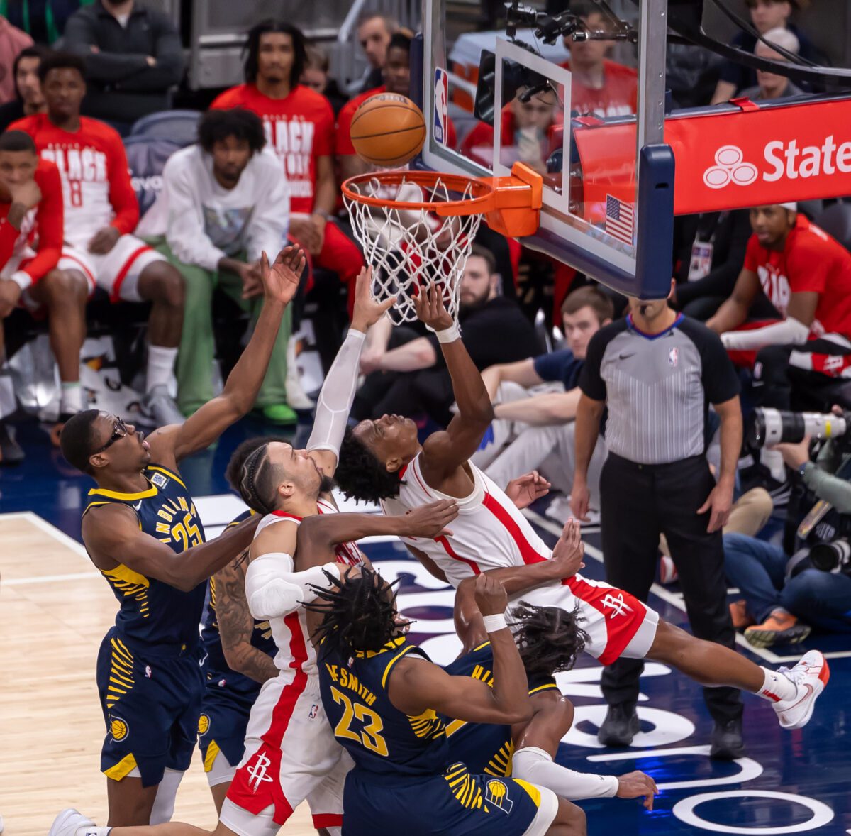 Houston Rockets versus Indiana Pacers NBA basketball game on February 6, 2024 at Gainbridge Fieldhouse in downtown Indianapolis, Indiana. (Photo/Walt Thomas)