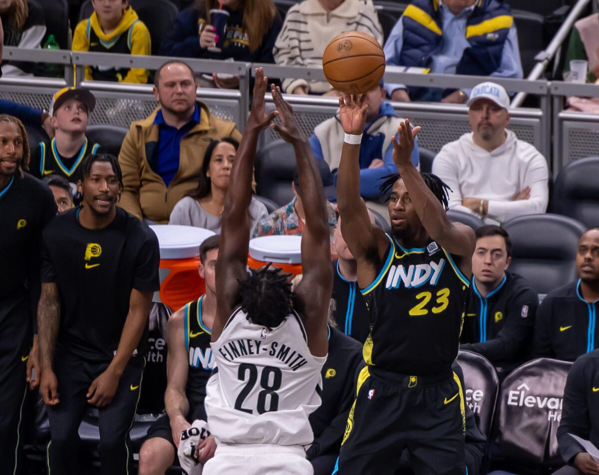 Brooklyn Nets at Indiana Pacers NBA Basketball Game March 17, 2024 at Gainbridge Fieldhouse in Downtown Indianapolis, Indiana. Photo by Walt Thomas.