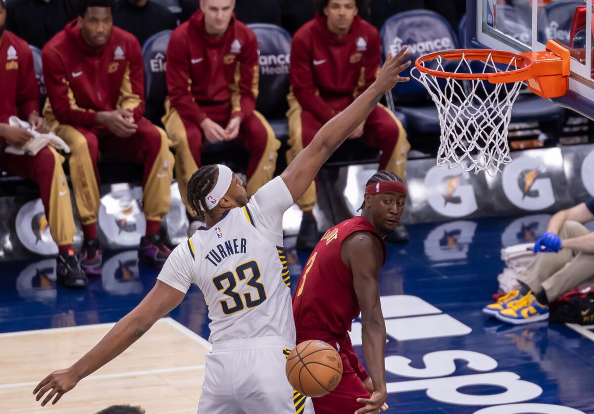 Cleveland Cavaliers at Indiana Pacers NBA basketball game, Gainbridge Fieldhouse, Downtown Indianapolis, Indiana, March 18, 2024 by Walt Thomas.