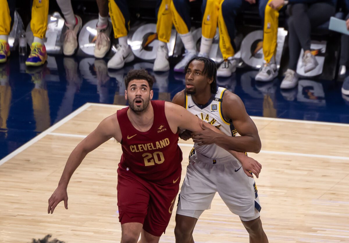 Cleveland Cavaliers at Indiana Pacers NBA basketball game, Gainbridge Fieldhouse, Downtown Indianapolis, Indiana, March 18, 2024 by Walt Thomas.