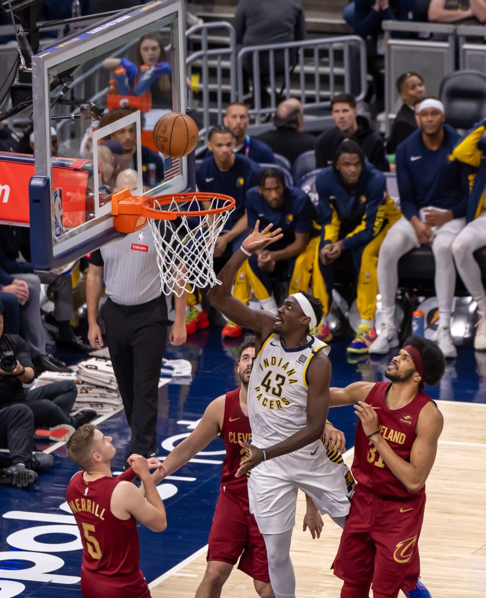 Cleveland Cavaliers at Indiana Pacers NBA basketball game, Gainbridge Fieldhouse, Downtown Indianapolis, Indiana, March 18, 2024 by Walt Thomas.