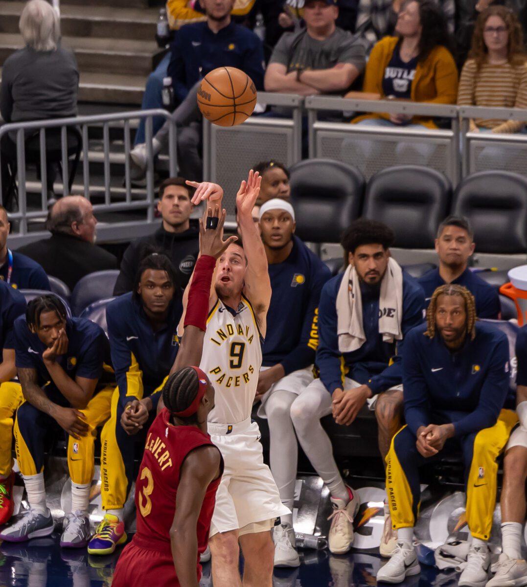 Cleveland Cavaliers at Indiana Pacers NBA basketball game, Gainbridge Fieldhouse, Downtown Indianapolis, Indiana, March 18, 2024 by Walt Thomas.