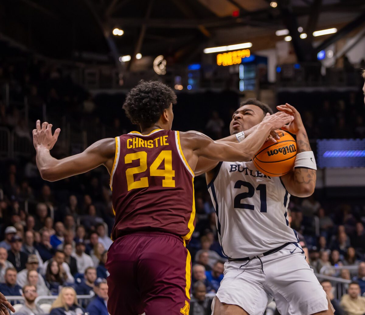 University of Minnesota versus Butler University NCAA college basketball game at Hinkle Fieldhouse on March 19, 2024. Photo by Walt Thomas.