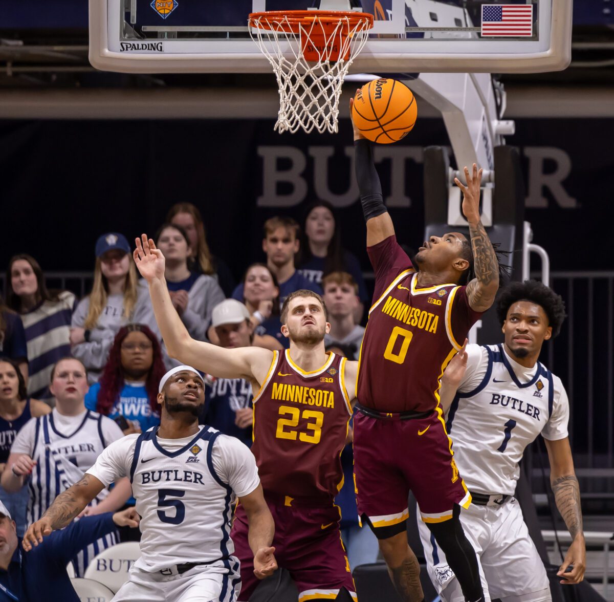 University of Minnesota versus Butler University NCAA college basketball game at Hinkle Fieldhouse on March 19, 2024. Photo by Walt Thomas.