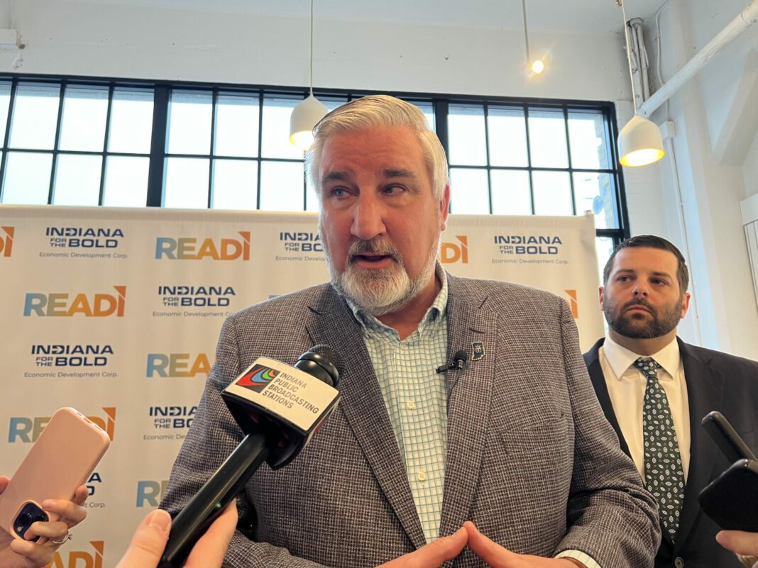 A photo of Governor Eric Holcomb.